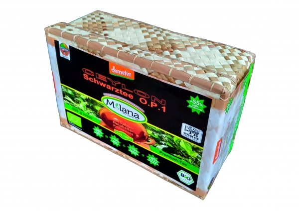 500 g MILANA Ceylon Demeter ORGANIC Loose BLACK TEA OP1 Orange Pekoe 1 packed into handwoven baskets - with 55 percent benefits support - The Tea, ... that tastes like Love. Fairly and sustainably manufactured.